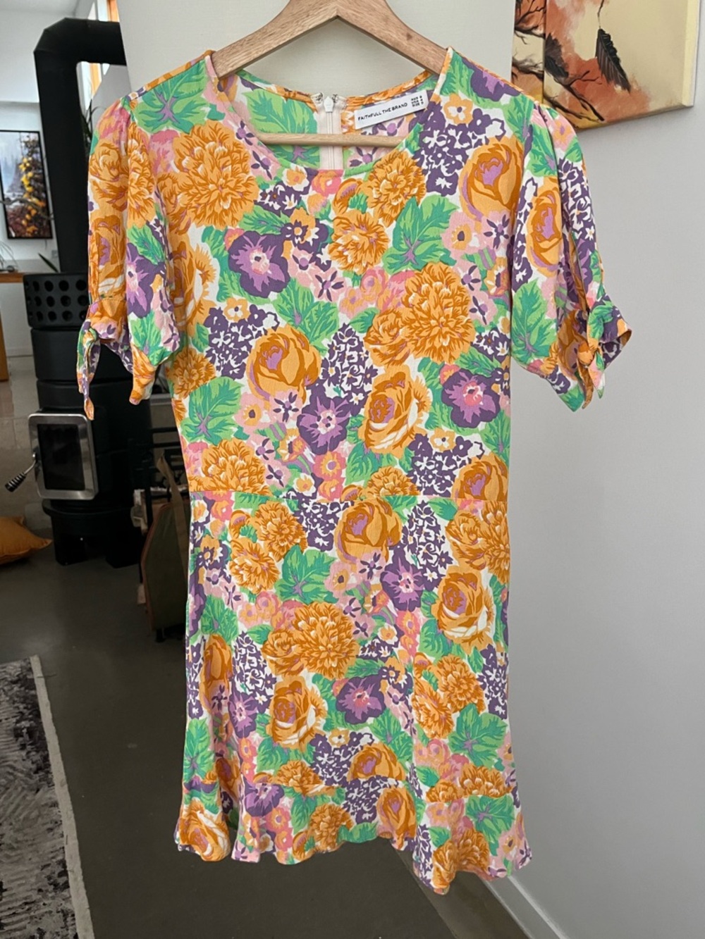 Faithfull the Brand Floral Print Mini Dress